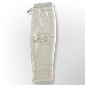 Boys Lie S Small Mid Rise Ankle Embroidered Baseball Pants Off White